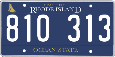 RI license plate 810313