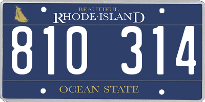 RI license plate 810314