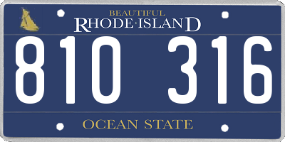 RI license plate 810316