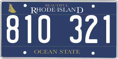 RI license plate 810321