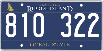 RI license plate 810322