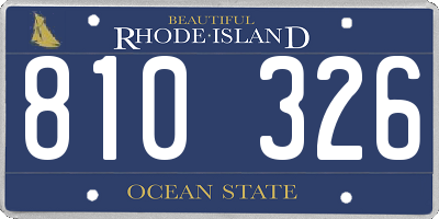 RI license plate 810326