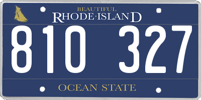 RI license plate 810327