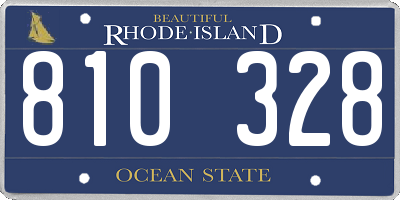 RI license plate 810328