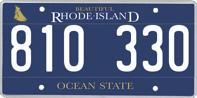 RI license plate 810330