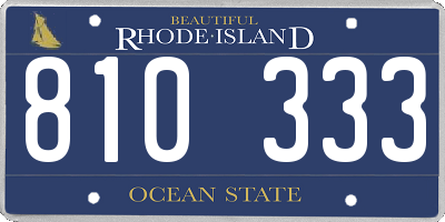 RI license plate 810333
