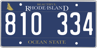 RI license plate 810334
