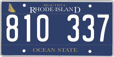 RI license plate 810337