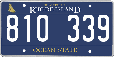 RI license plate 810339