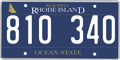 RI license plate 810340