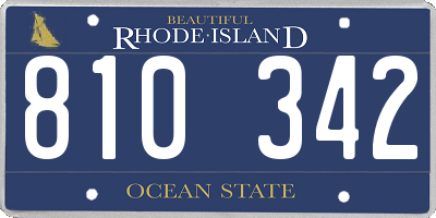 RI license plate 810342