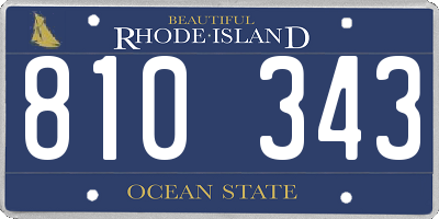 RI license plate 810343