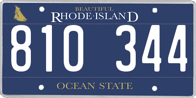 RI license plate 810344
