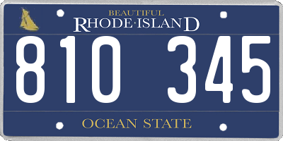 RI license plate 810345