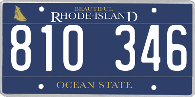 RI license plate 810346