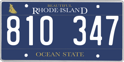 RI license plate 810347