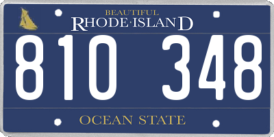 RI license plate 810348