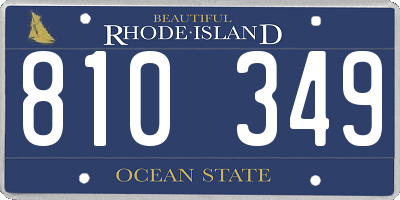 RI license plate 810349