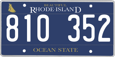 RI license plate 810352