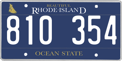 RI license plate 810354