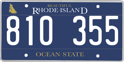 RI license plate 810355
