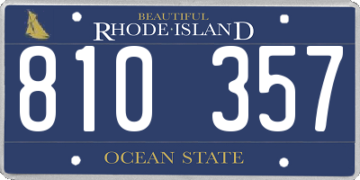 RI license plate 810357