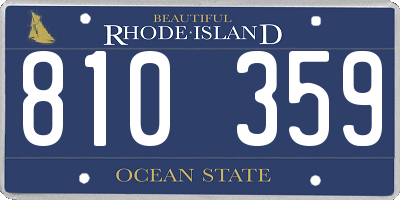 RI license plate 810359
