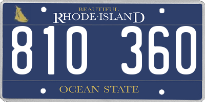 RI license plate 810360
