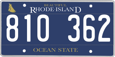 RI license plate 810362
