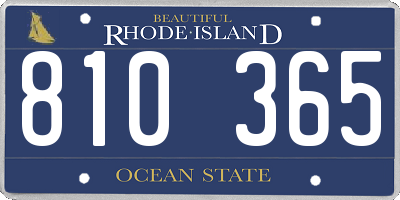 RI license plate 810365