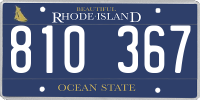 RI license plate 810367