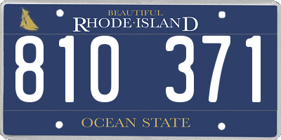 RI license plate 810371