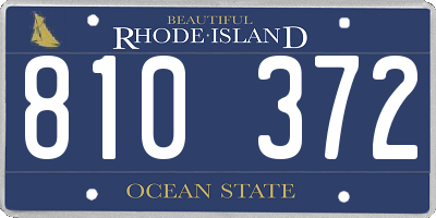 RI license plate 810372