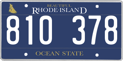 RI license plate 810378