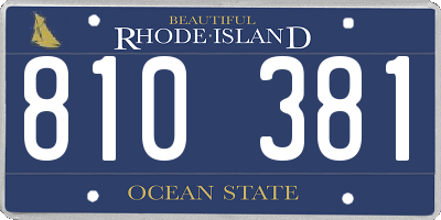 RI license plate 810381