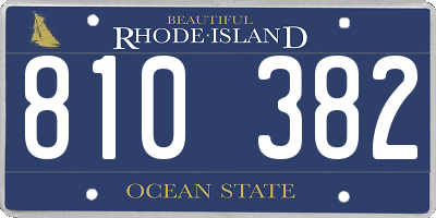 RI license plate 810382