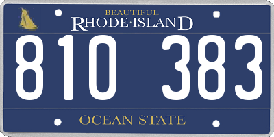 RI license plate 810383