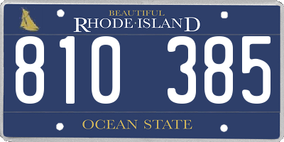 RI license plate 810385