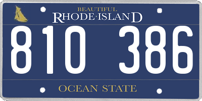 RI license plate 810386