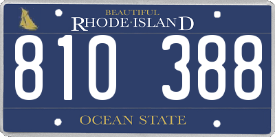 RI license plate 810388