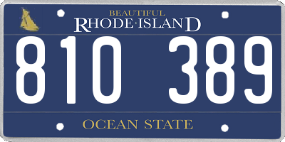 RI license plate 810389