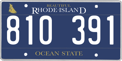 RI license plate 810391