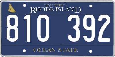 RI license plate 810392