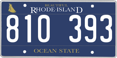 RI license plate 810393