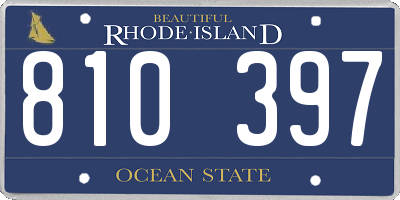 RI license plate 810397