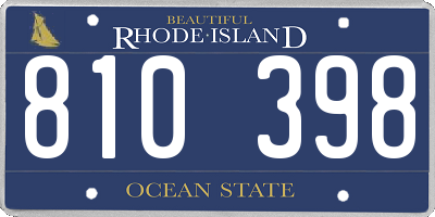RI license plate 810398