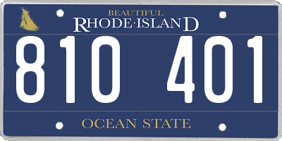 RI license plate 810401
