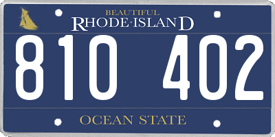 RI license plate 810402