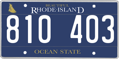 RI license plate 810403