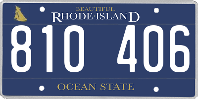 RI license plate 810406
